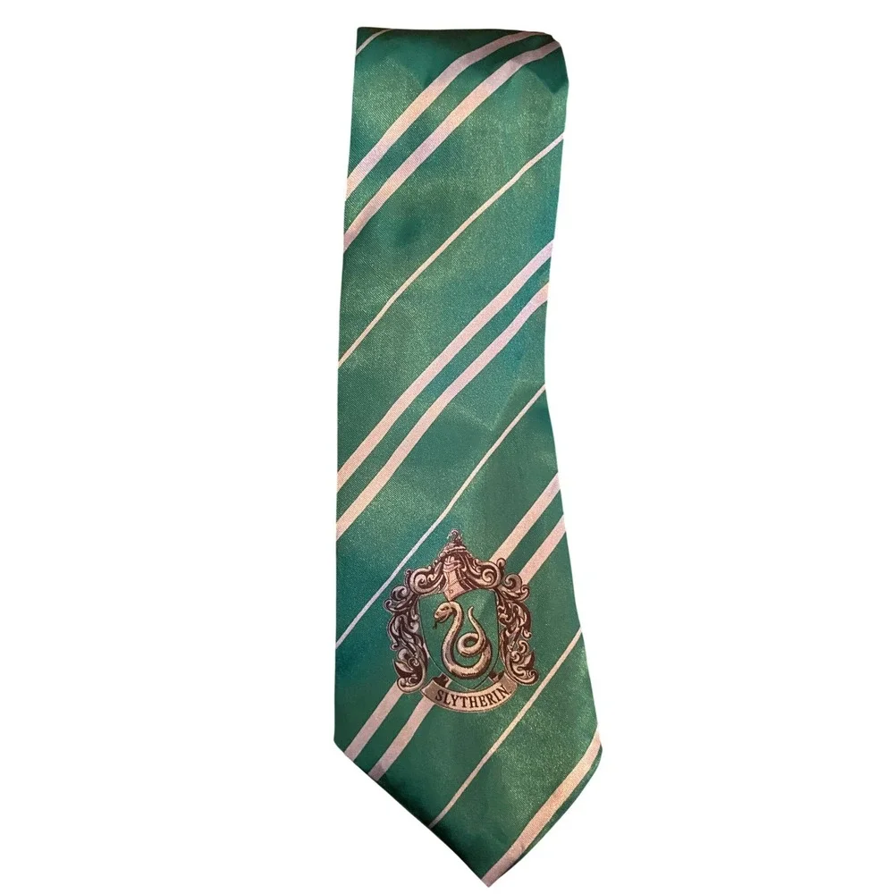 Harry‎ Potter Wizarding World Slytherin Green Silver Striped Necktie Tie 108119